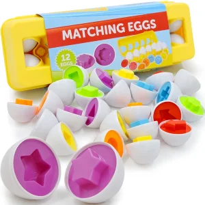 Montessori Smart Eggs Sorting Game 6/12PCS – Early Learning Math & Shape Recognition Educational Toy