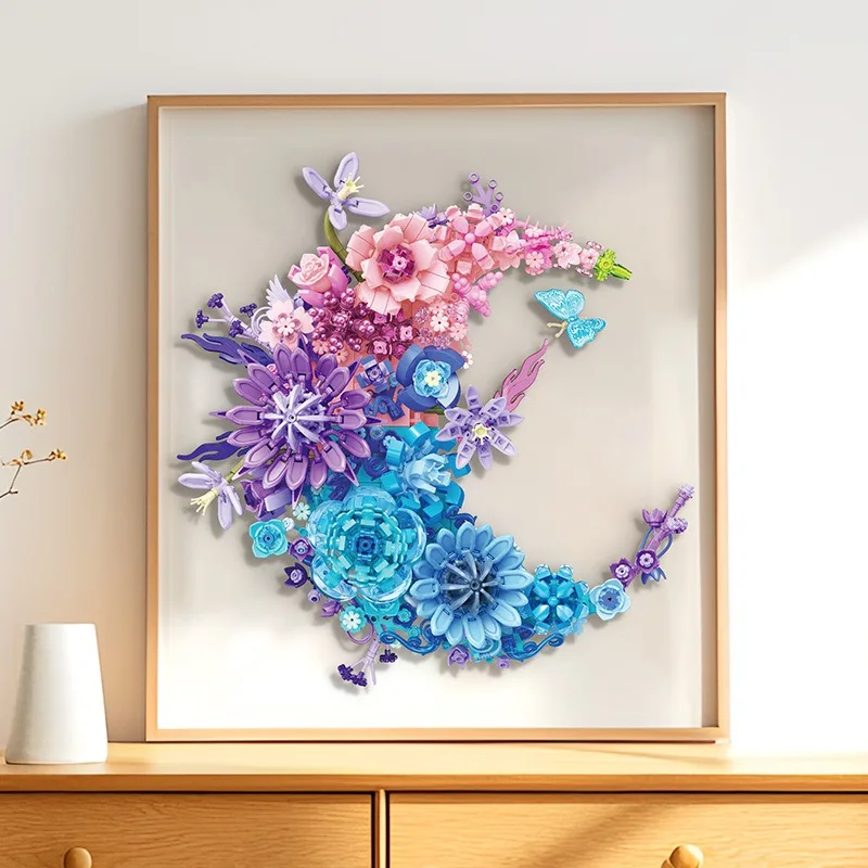 Moon Flower DIY Bouquet Building Blocks – Elegant Home Decor Creative Assembly Model Toy - Image 5