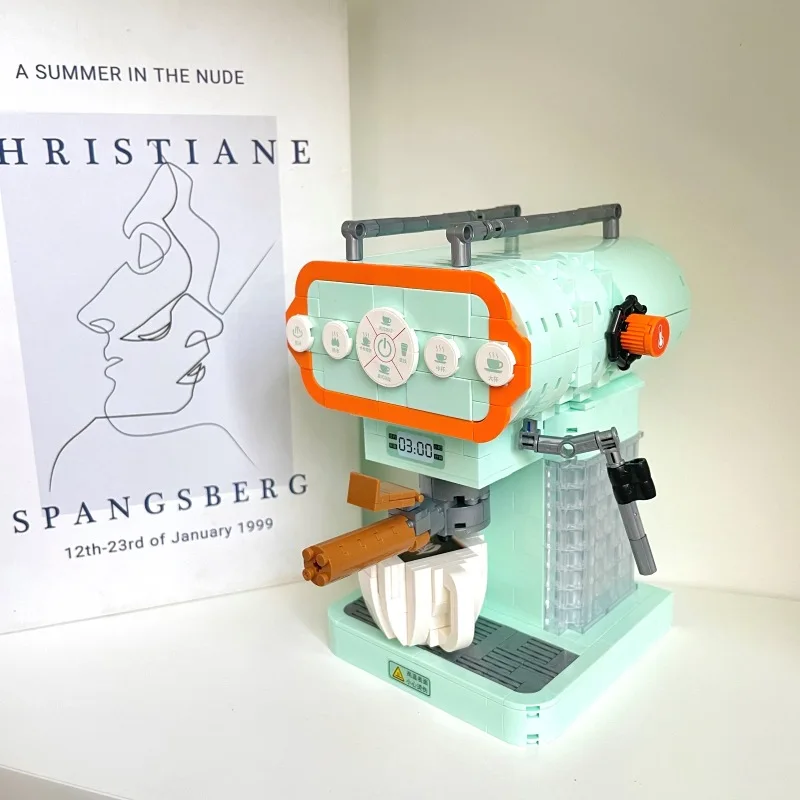 Retro Kitchen Appliance Building Blocks Set – Mini Coffee & Bread Machine Model Educational Toy Gift - Image 3