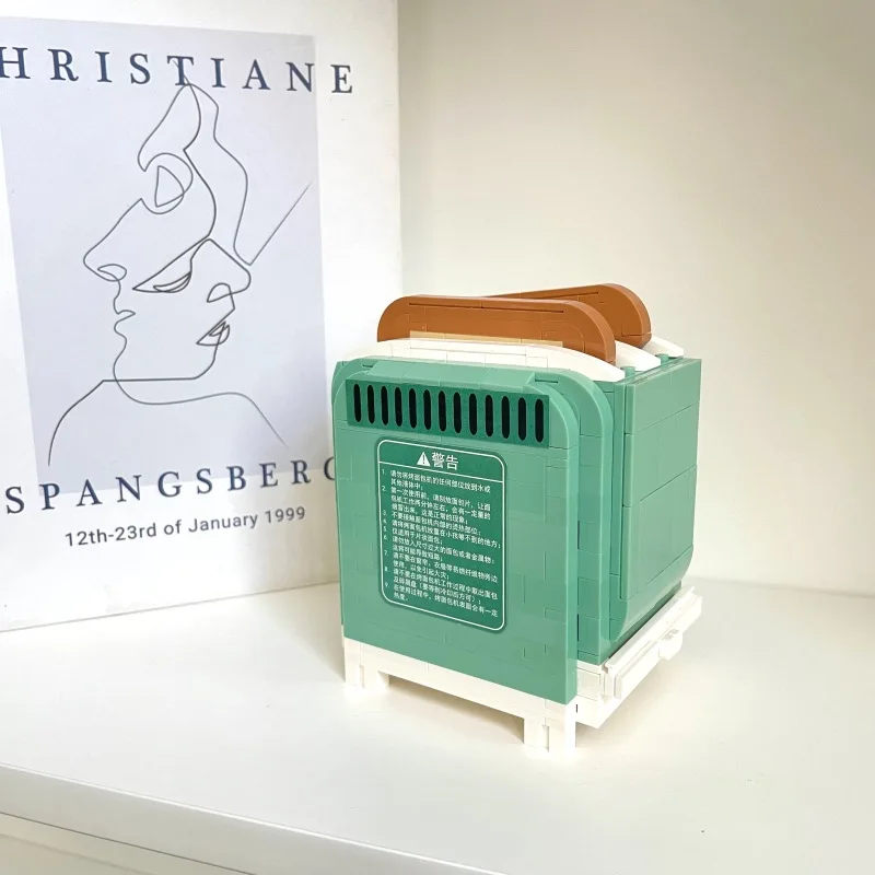 Retro Kitchen Appliance Building Blocks Set – Mini Coffee & Bread Machine Model Educational Toy Gift - Image 6