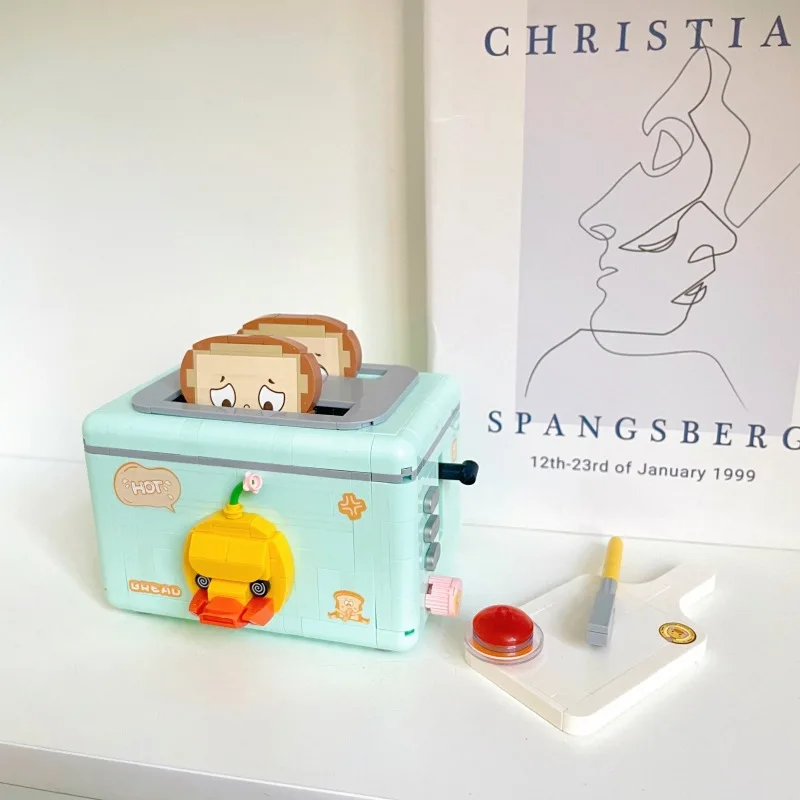 Retro Kitchen Appliance Building Blocks Set – Mini Coffee & Bread Machine Model Educational Toy Gift - Image 5