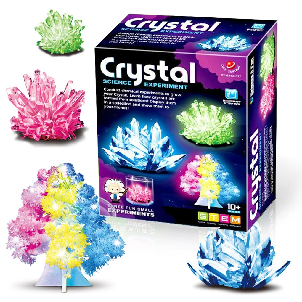 Crystal Growing Science Kit for Kids – DIY Magic Educational Biology Experiment Toy Gift