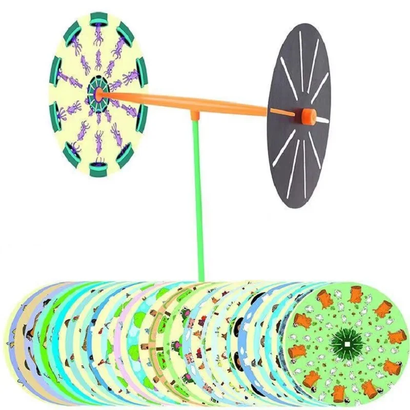 STEAM Mirror Animation Science Kit – Phenakistoscope Visual Persistence Experiment Toy for Kids