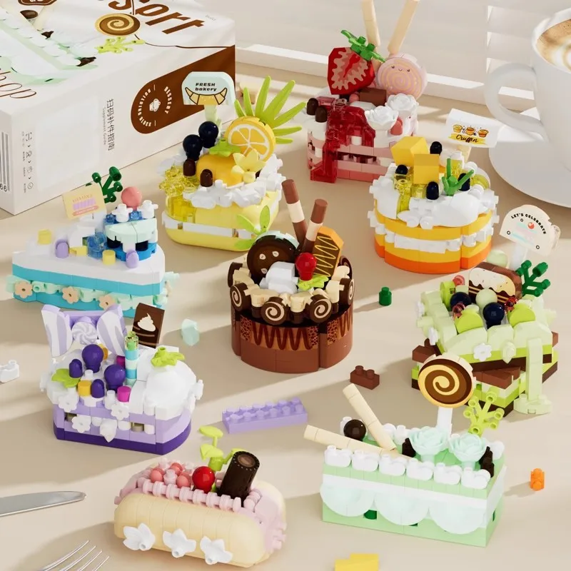 DIY Mini Cake Dessert Building Blocks – Creative Food Model Toy Birthday Gift for Kids